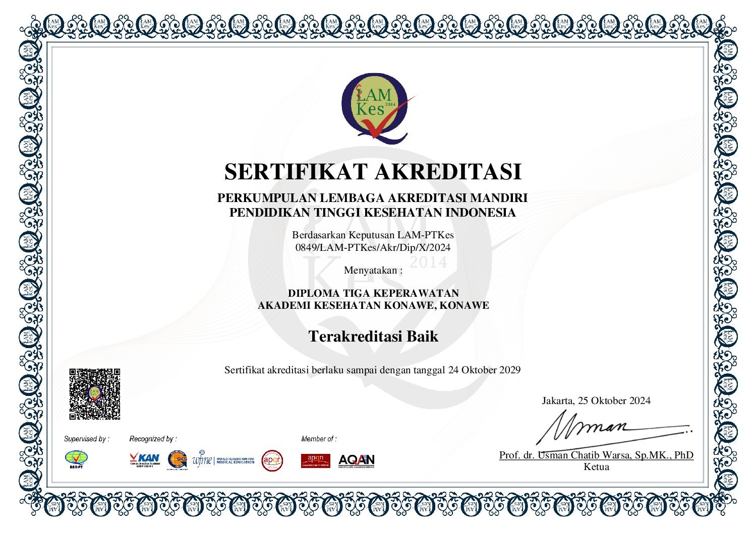 SERTIFIKAT AKREDITASI PRODI D3 KEPERAWATAN
